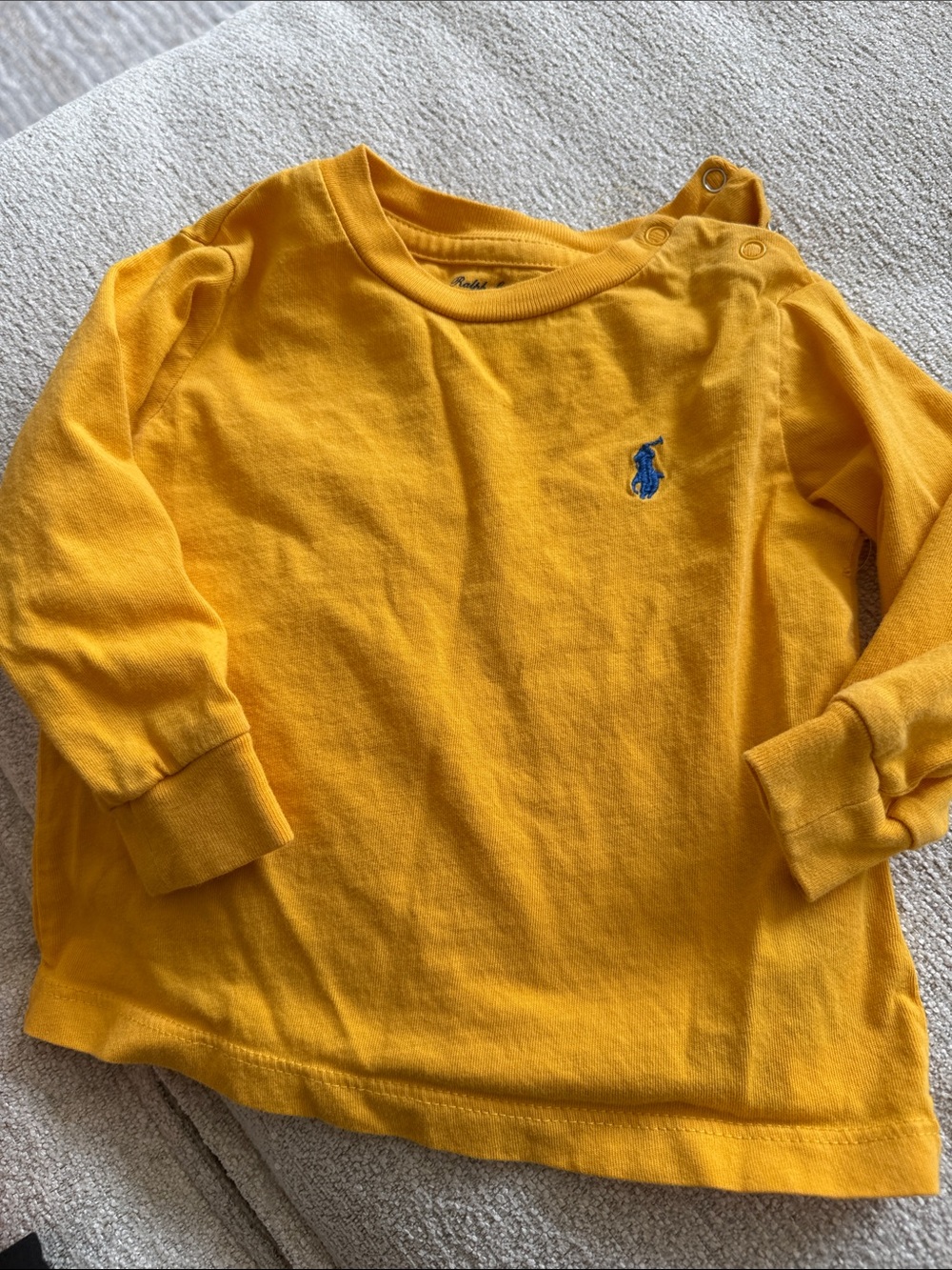 Ralph Lauren Bright Yellow Long-Sleeve Polo Top with Blue Pony